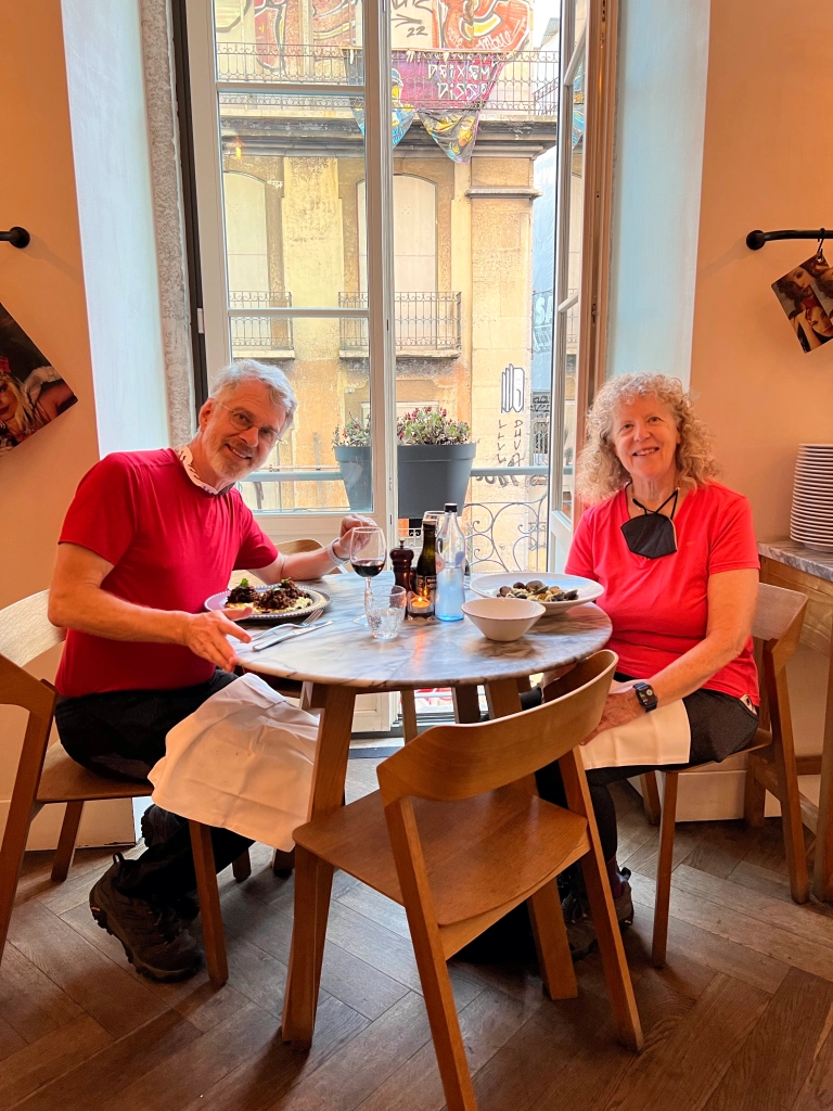 dinner at a quiet Italian restaurant in Lisbon