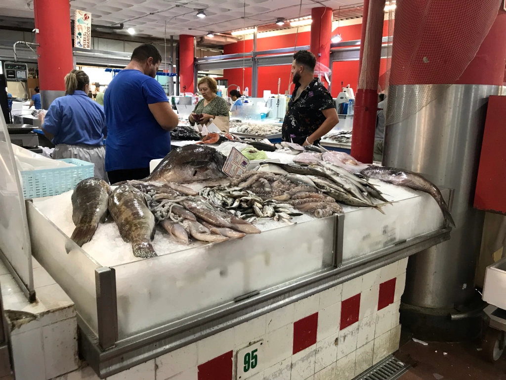 fresh market across from our hotel in Lisbon