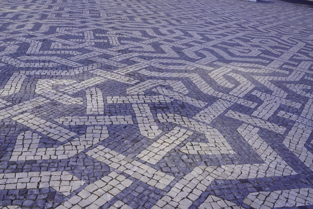 cobblestones with tile pattern in Lisbon