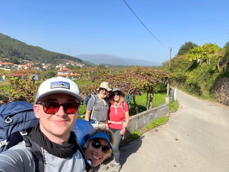 Steve and photobomber Helene with Richard and Jan