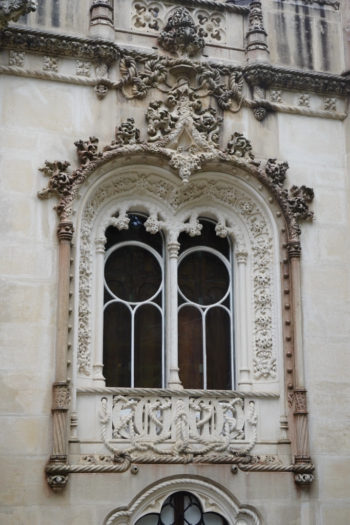 gargoyles, nautical elements as ropes at Palacio at Quinta da Regaleira in Sintra