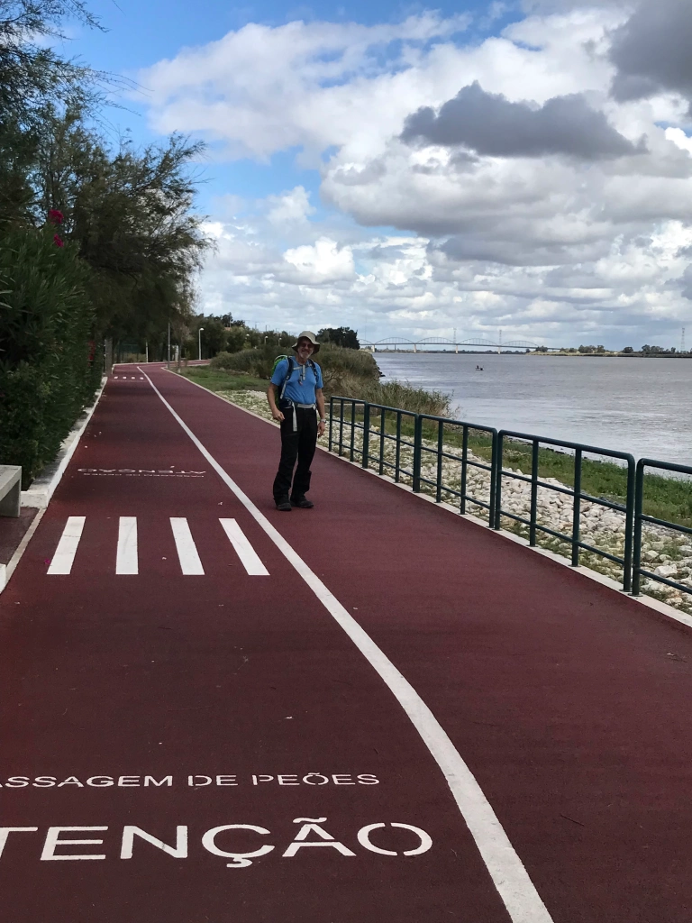 beautiful pathways along the river divided for bikes and pedestrians