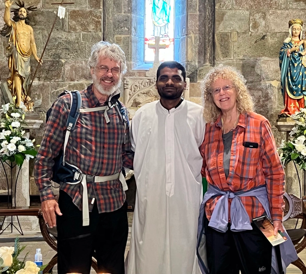 Father Amin at the church in Fisterra