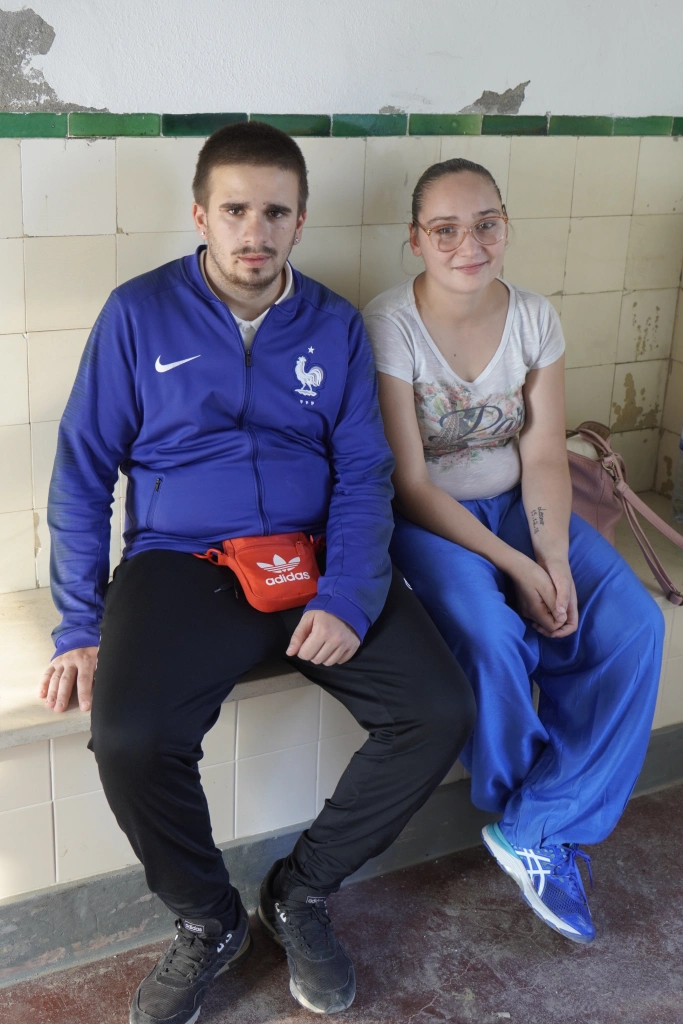 Leonard and Joanna at the train station at Vale de Figuerira