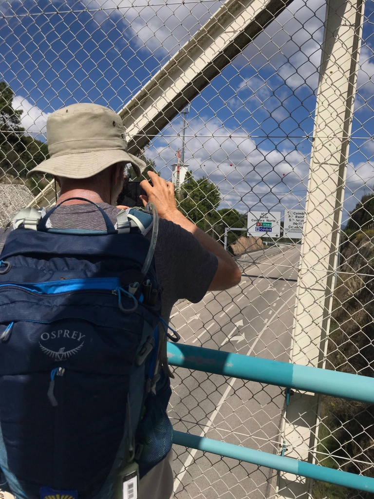 observing highway signs from the pedestrian overpass