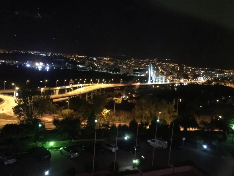 Coimbra highways illuminated at night from our hotel