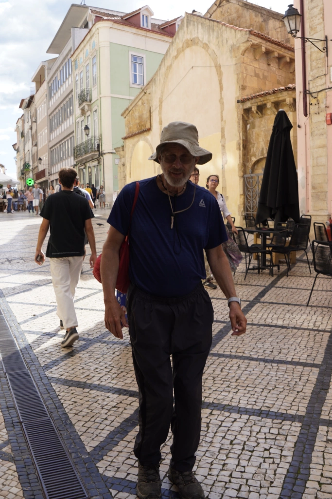 Richard on one of Coimbra's main tiled streets