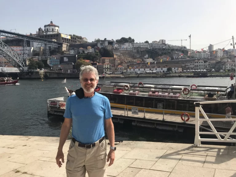 Richard getting ready to board a tourist boat on the Douro River