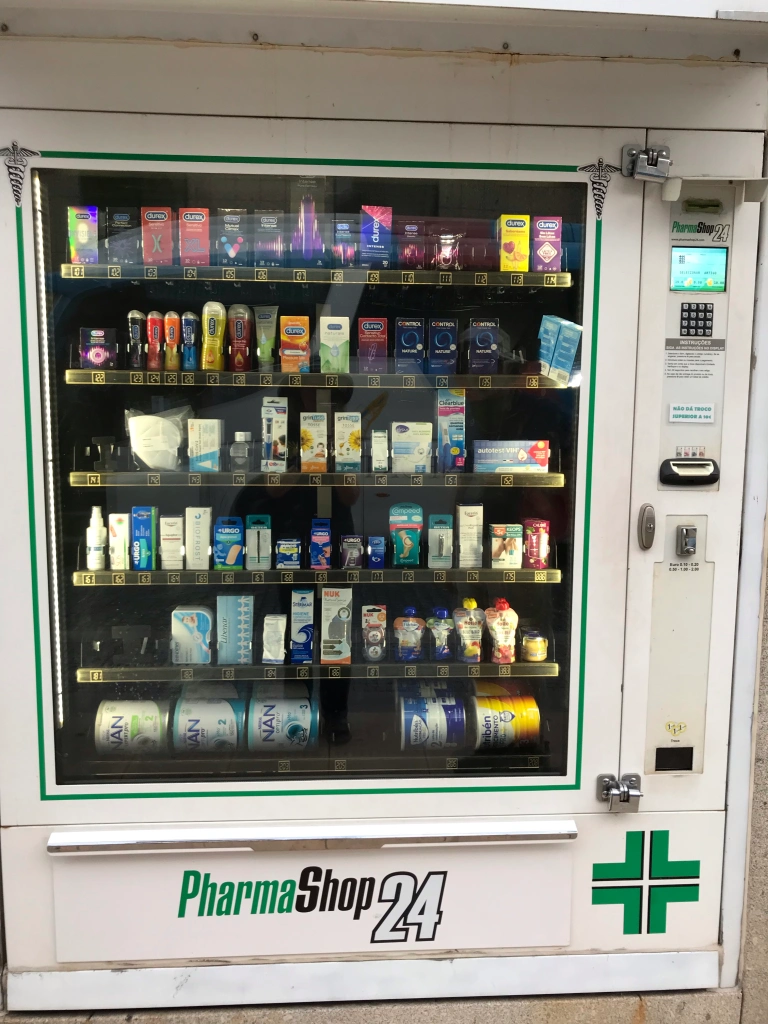 24-hour vending machine outside the pharmacy