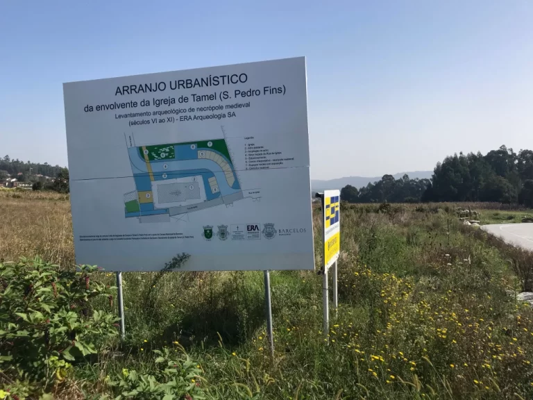 sign about archealogical dig discovering graves