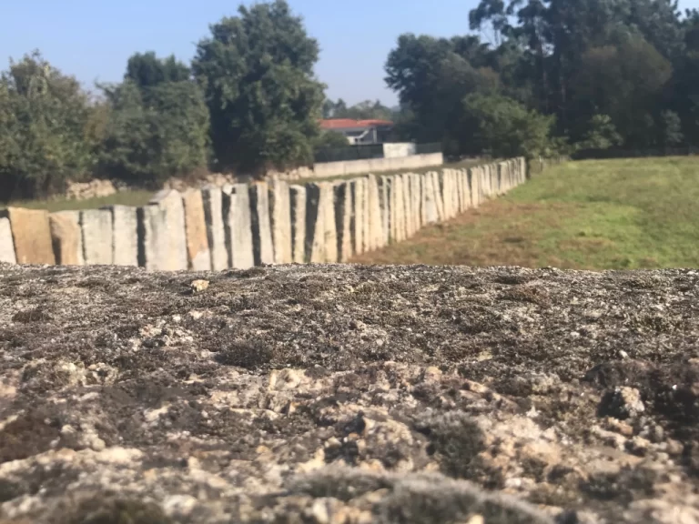 vertical stone fence