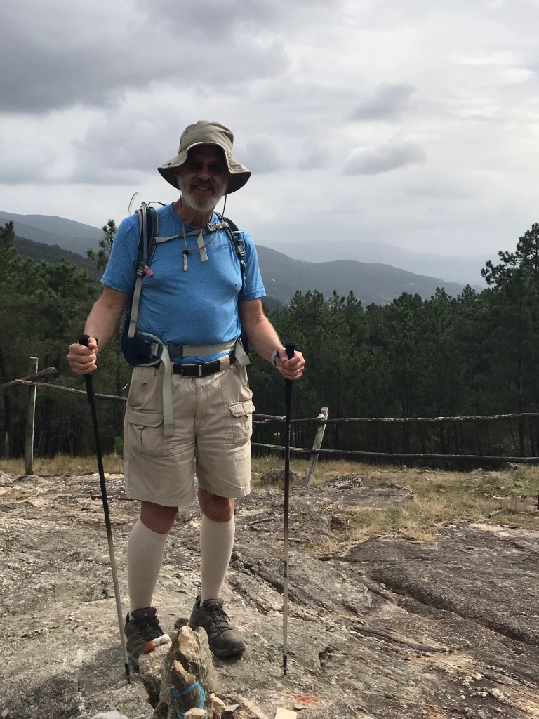 Richard atop the pass of this day's trail