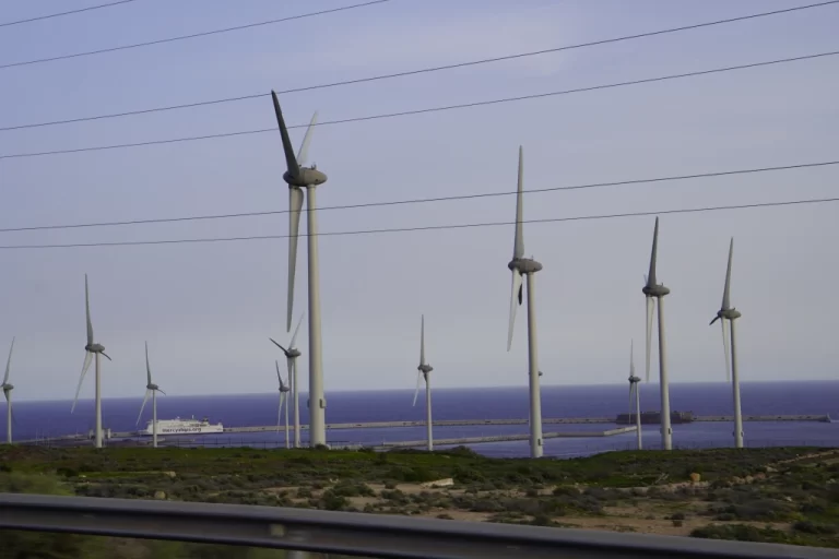 ocean breezes keep wind turbines busy