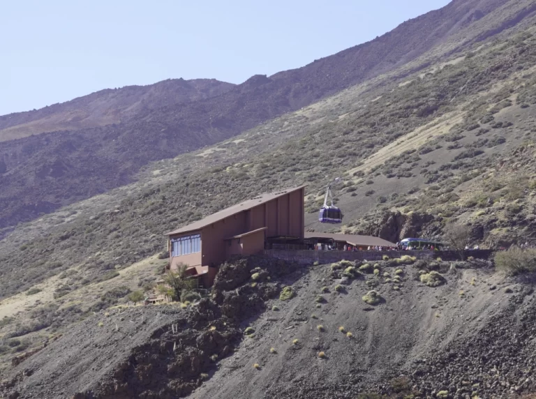 The Teide cone cable car allowing access almost to the top